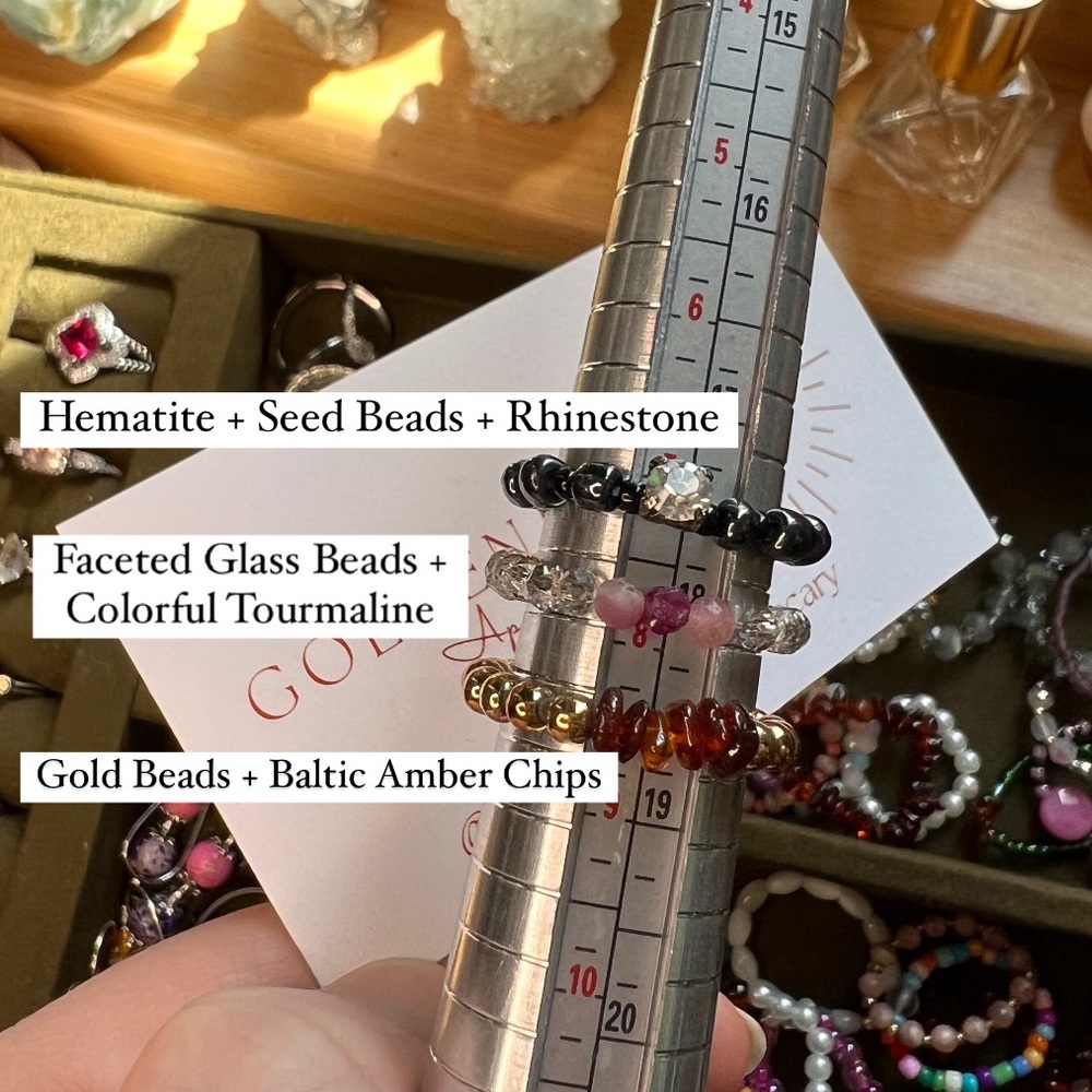 Stone Beaded Stretchy Rings🫶🏼GoldenHealingApothecary - Picture 10 of 17